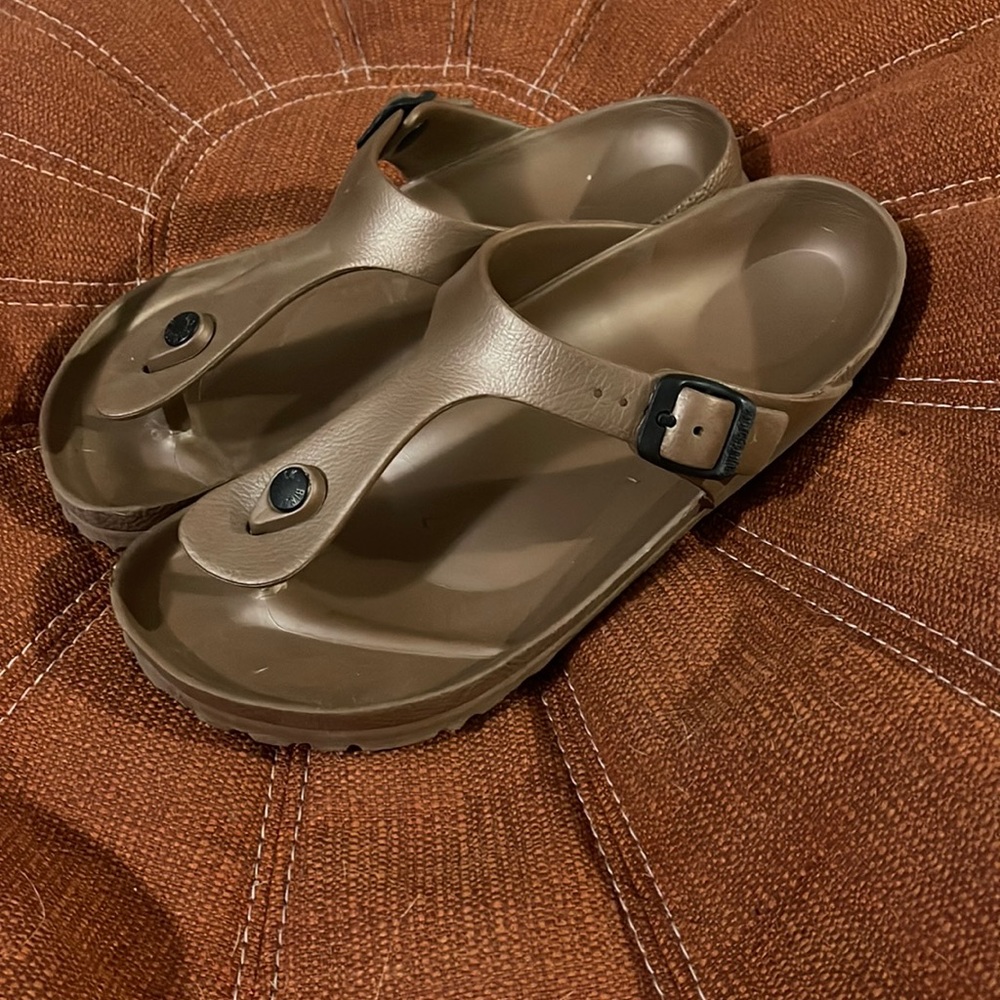 Bronze waterproof Birkenstocks